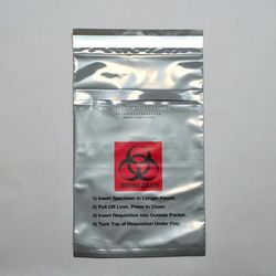 LK Packaging LAB20610C Lab-Loc Reclosable 3-Wall Specimen Bags - 6" x 10 1/4", Polyethylene, Gray Opaque