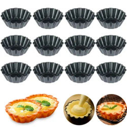 Moule antiadhésif pour tarte quiche flan pizza chi tarte aux œufs muffin 12 pièces