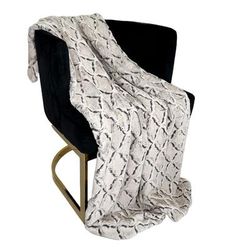 Plutus Brown Beige Diamond Faux Fur Luxury Throw Blanket - Plutus PBSF2300-6096-TC