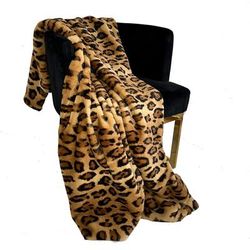 Plutus Brown Jaguar Faux Fur Luxury Throw Blanket - Plutus PBSF2329-6072-TC