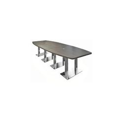 11' x 4' Boat Shape Conference Table with Chrome Steel Bases