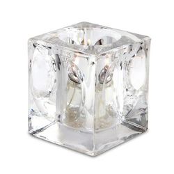 Sterno 80220 Presidio Candle Lamp - 3"L x 3"W x 3 1/2"H, Glass, Clear, Case of 6