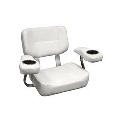 Wise Deluxe Helm Chair w/ Arms & Dual Cup Holders White Medium 3366-784