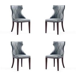 Reine Faux Leather Dining Chair in Pebble Grey (Set of 4) - Manhattan Comfort 2-DC007-PE