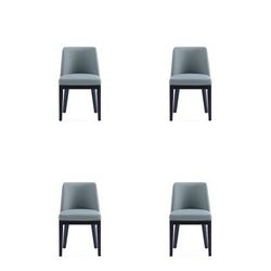 Gansevoort Modern Faux Leather Dining Chair in Pewter (Set of 4) - Manhattan Comfort 2-DC051-PT