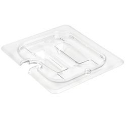 Cambro 60CWCHN135 Camwear Food Pan Cover - 1/6 Size, Notched with Handle, Clear