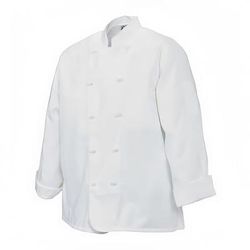 Chef Revival J050-2X Poly Cotton Chef Jacket, Cloth Knot, 2X, White