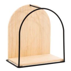 Étagère murale en bois et métal, 21,4 x 23,6 x 13,4 cm