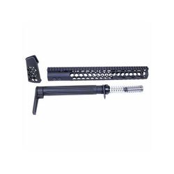 Guntec USA AR .308 Honeycomb Series Complete Furniture Set Black HC-SET-ASTK-308