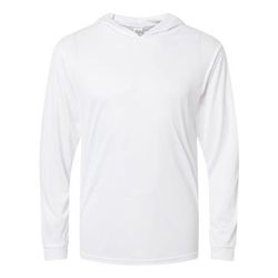 Paragon SM0220 Bahama Performance Hooded Long Sleeve T-Shirt in White size XL | Microfiber polyester 220