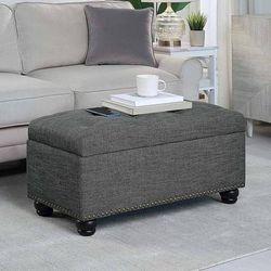 Designs4Comfort 7th Avenue Storage Ottoman - Convenience Concepts 163050FLCGY