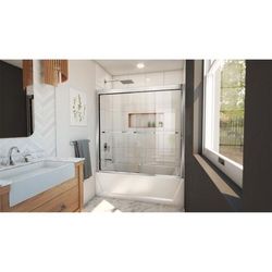 Dreamline DreamLine Duet Plus 55 - 59 inch W x 58 inch H Semi-Frameless Bypass Tub Door in Chrome SHDR-1860580-01