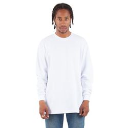 Shaka Wear SHMHLS Adult 7.5 oz. Max Heavyweight Long-Sleeve T-Shirt in White size 4XL