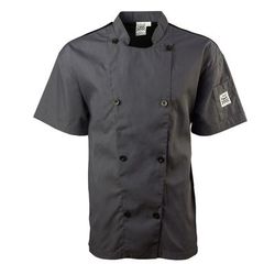 Chef Revival J205GR-3X Short Sleeve Double Breasted Jacket, 3X-Large, Pewter Grey, Gray