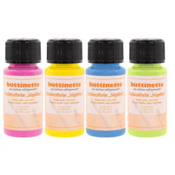 buttinette Set de peintures pour textiles sans repassage « tendance », 4x 50 ml