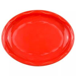Libbey 903034008 11 5/8" x 9 1/4" Oval Cantina Platter - Porcelain, Cayenne, Red, 1 Dozen