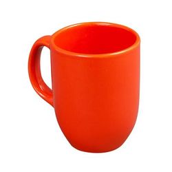 Libbey 903045904 11 oz Porcelain Mug, Uncarved Pattern, Cayenne, Red