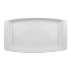 Libbey 911194491 13-1/4" x 7-1/2" Rectangular Chef's Selection Tray -Porcelain, Aluma White