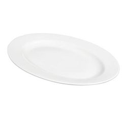 Libbey 999023 009 11-1/8" x 8-3/4" Oval Rigal Platter - Porcelain, Lunar White