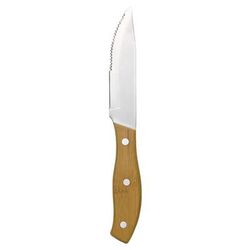 Libbey 200 1582 9 1/4" Steak Knife w/ Bamboo Handle