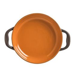 Libbey CBP-001 3 oz Coos Bay Round Tray with Handles - Ceramic, Pumpkin