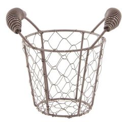 Libbey CWB-10 Country Wire 4 3/8" Round Wire Basket/Pail - Brown