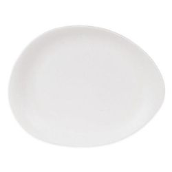 Libbey DRI-15-DME 14 1/8" x 11 1/4" Oval Driftstone Platter - Melamine, Driftwood, 6/Case, White