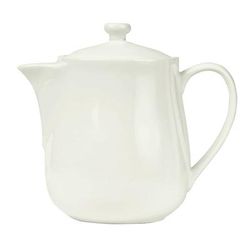 Libbey POT-13 16 oz Pot with Lid - Porcelain, Bright White