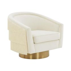 Flapper Cream Swivel Chair - TOV-S44194