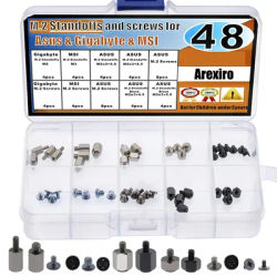 48pcs M.2 SSD Standoffs and Screws for Asus, Gigabyte, MSI Motherboards