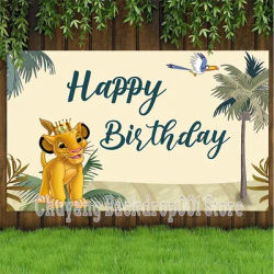 Disney Lion King Simba Custom Backdrop Forest Kids Birthday Party Photo Background Sunset Baby