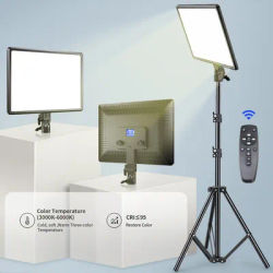 10/14inch LED Video Light Panel Bi-Color 3000K-6000K Photography Lighting for Live Streaming Photo