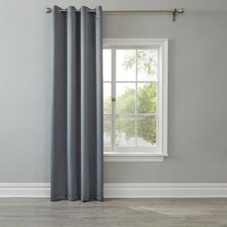 Wide Width BH Studio Room-Darkening Grommet Panel by BH Studio in Pewter (Size 54" W 108"L) Window Curtain