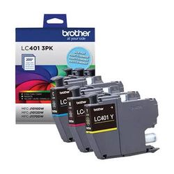 Brother Genuine LC401 Standard Yield Color Ink Cartridge Set (Cyan, Magenta, Yellow LC4013PKS