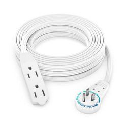 Maximm Cable Original Style 360° Rotating Flat Plug Extension Cord (20', White) ADW-360-3320-W