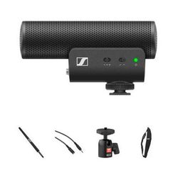 Sennheiser Sennheiser MKE 400 Boom Kit Camera-Mount Shotgun Microphone with Boompole & 508898