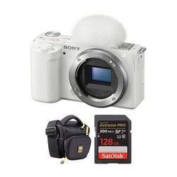 Sony ZV-E10 Mirrorless Camera and Accessories Kit (White) ILCZV-E10/W