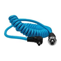 Kondor Blue Locking DC 2.1mm to Right-Angle DC 1.35mm Coiled Cable KB_DC21_135_RA