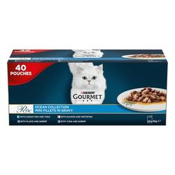 40x85g Ocean Collection in Gravy Mixed Pouches Gourmet Perle Wet Cat Food