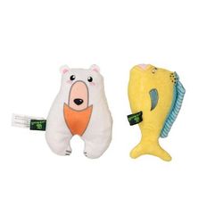 Mahi Mahi & Polar Bear Plush Cat Toys, .8 OZ, Multi-Color