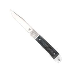 CobraTec Knives Trapper Hidden Release Automatic Folding Knife 3.125in D2 Steel Satin Drop Point Blade Black Wood Handle CTTHRBLK
