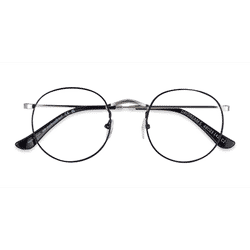 Unisex s round Black Silver Metal Prescription eyeglasses - Eyebuydirect s Daydream