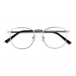 Unisex s round Silver Metal Prescription eyeglasses - Eyebuydirect s St Michel