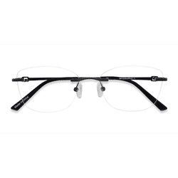 Unisex s rectangle Black Metal Prescription eyeglasses - Eyebuydirect s Vince