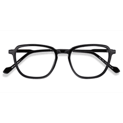 Unisex s square Black Acetate, Metal Prescription eyeglasses - Eyebuydirect s The Fan