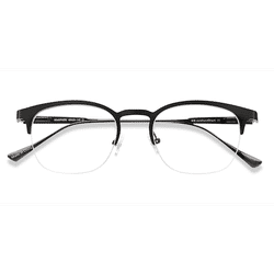 Unisex s square Black Metal Prescription eyeglasses - Eyebuydirect s Hemisphere