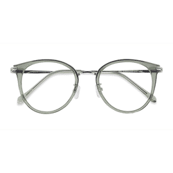 Female s round Green Plastic, Metal Prescription eyeglasses - Eyebuydirect s Hollie