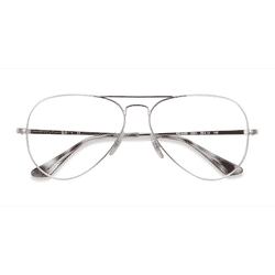Unisex s aviator Silver Metal Prescription eyeglasses - Eyebuydirect s Ray-Ban RB6489