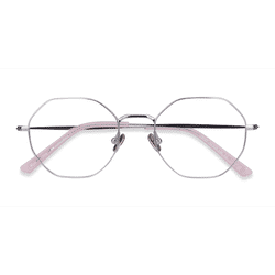 Unisex s geometric Silver Titanium Prescription eyeglasses - Eyebuydirect s Cecily