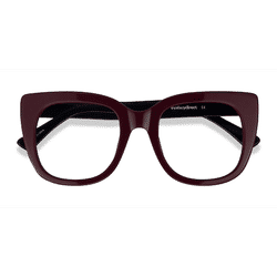 Female s horn Burgundy & Black Acetate Prescription eyeglasses - Eyebuydirect s Unique